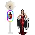 Portable Photo Booth Machine Compatible with iPad,Flashlight Umbrella,White