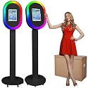Portable Photo Booth Machine Compatible with iPad 10.2" 10.5" 10.9" 11" 12.9" 13",Metal Selfie Station photobooth Machine,RGB Ring Light,Custom Logo,for Parties Wedding Rental (Honeycomb Box)