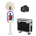 Portable Photo Booth Machine Compatible with iPad,Metal Frame,White+Camera