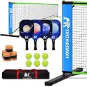 Portable Pickleball Net Set, 22FT Pickle Ball Net with Paddle Set of 4