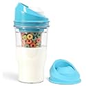 Portable Plastic Cereal Cup for Breakfast Easy to Carry to Go Cereal and Milk Container