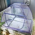 Portable Pop-Up Mosquito Net Tent for Bed Baby Adults Trip, L79 x W71 x H59 inch Large Folding Mosquito Netting with Net Bottom, 2 Entries, Suit for Twin to King Size Bed