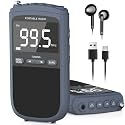 Portable Radio | AM FM with Rechargeable Battery Operated, AM FM Radios with Best Reception and Stereo Sound, Built-in Alarm Clock and Sleep Timer, LCD Display, Preset Stations for The Elderly (Grey)