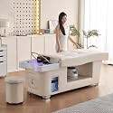 Portable Shampoo Sink, Water Circulation Massage Shampoo Bed, Backwash Shampoo Station Chair, Flat-Laying Thai Massage Beauty Salon Intelligent Bed with Fumigation