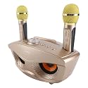 Portable Speaker for Home Karaoke with Dual Microphones, AUX Input for External Devices, Ideal Family Gatherings and Parties (Gold)