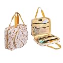 Portable Square Cross Stitch Starter Kits Bag Embroidery Project Bag Embroidery Tool Storage Tote Bag with Multifunctional Pockets, Bag Only (Bird Pattern)
