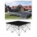 Portable Stage Platform - Foldable Drums Based, Connectable Assemble Riser Performance Deck Band Kit for Wedding Event(L122xW122xH40cm)