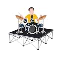 Portable Stage Platform - Foldable Modular Aluminum Performance Deck Stand/Band Riser for Wedding Events Dancers(Black,122x122x60cm)