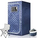 Portable Full Size Personal Steam Sauna, 1500W Home Spa with Chair
