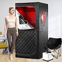 Portable Steam Sauna for Home with 660nm Red Light Therapy, 1 Person Infrared Sauna, Full Body Sauna Tent for Relaxation,1 Person Red Light Infrared Sauna Box, 3L&amp;1100W Sauna Steamer