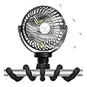 Portable Stroller Fan with Flexible Tripod, 3 Speeds, LED Lights, Multi-Purpose Clip-On Design
