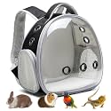 Portable Travel pet Backpack Carrier Hamster Bag Guinea Pig Bird Small Dog cat Turtle Carrier Rabbit Cage Squirrel Bearded Dragon Breathable Hangbag (Black)