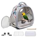 Portable Travel pet Backpack Carrier Hamster Bag Guinea Pig Bird Small Dog cat Turtle Carrier Rabbit Cage Squirrel Bearded Dragon Breathable Hangbag (Hua+Accessories)