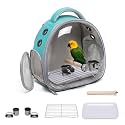 Portable Travel pet Backpack Carrier Hamster Bag Guinea Pig Bird Small Dog cat Turtle Carrier Rabbit Cage Squirrel Bearded Dragon Breathable Hangbag (Green+Accessories)