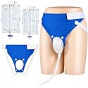 Portable Urine Collection Kit with Blue Cotton Support Underwear, Reusable Silicone Cup, 1000ml Day Bag and 2000ml Night Bag for Home and Travel