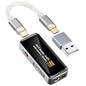 Portable Headphone Amplifier, USB C MINI DAC Amp Dongle 3.5mm & 4.4mm Balanced Outputs, HiFi 32Bit/384kHz DSD256 Dual CS43131 Audio Decoder Audio Adapter for Phones/PC/Laptops/Tablets, Silver