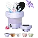 Portable Washing Machine, 9L Mini Laundry Washer with 3 Modes Cleaning for Underwear, Baby Clothes, Sock, Small Delicates. Foldable Washer and Dryer Combo for Apartment, Home, Hotel,Camping,RV(Purple)