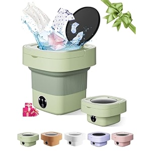 portable washing machine 9l mini laundry washer with 3 modes cleaning for underwear baby clothes sock small delicates foldable washer and dryer combo for apartment home hotel campingrvgreen