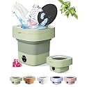 Portable Washing Machine, 9L Mini Laundry Washer with 3 Modes Cleaning for Underwear, Baby Clothes, Sock, Small Delicates. Foldable Washer and Dryer Combo for Apartment, Home, Hotel, Camping,RV(Green)