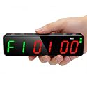 Portable Workout Timer, Workout Clock for Home Gym Garage Boxing, Gym Timer Clock with Strong Magnet, Powerful Battery, Adjustable Brightness for Fitness Enthusiasts Coaches (Green Red)