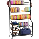 Portin Disc Golf Storage Rack with Wheels, 5 Tier Disc Station Organizer