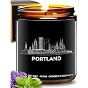 Portland Candle, House Warming Portland Themed Gifts for Men &amp; Women, Unique Skyline and City Souvenirs for Her &amp; Him, Best Sentimental Gifts for Moving Away, Ideal for Birthday, Christmas, Gift-Ready