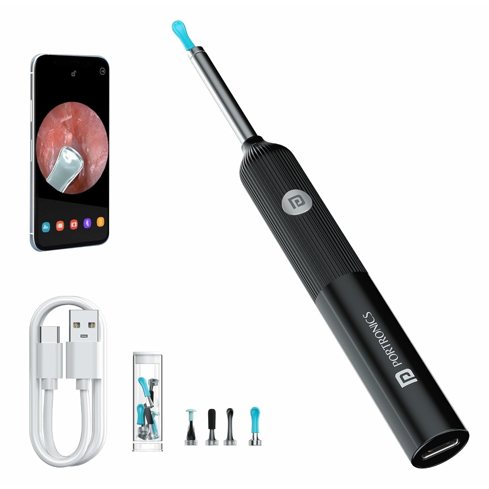 Portronics Camera Portronics Cleansify Ear Endoscope Otoscope /Wax Cleaner with 1080p FHD ...