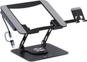 Portronics My Buddy K9 Pro Max Laptop Stand with USB Hub, Phone Holder & 360° Rotation POR-3335 Carbon Steel Rotatable Laptop Stand with Adjustable Height Compatible with Universal Laptops