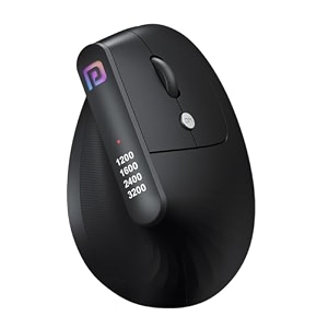 portronics toad ergo vertical advanced wireless ergonomic mouse 24ghz 6d button wrist support adjustable dpi upto 3200 supports hand postureblack