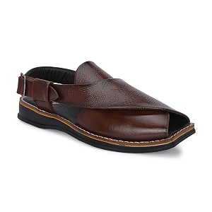 POS Mens Ethnic Synthetic Leather Peshawari Slip