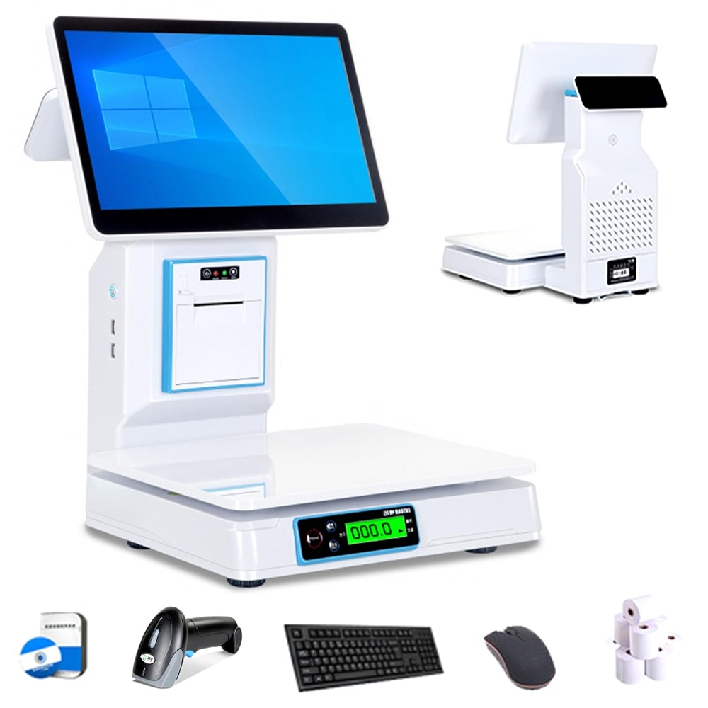 POS System with Weighing Retail Scale, Smart Screen Touch POS System ...