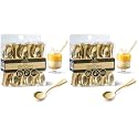Posh Setting Plastic Mini Gold Spoons, 4 inch Gold Dessert Spoon Disposable, Small Plastic Spoons for Dessert, Tiny Little Appetizer Spoon Golden (160 Pack)