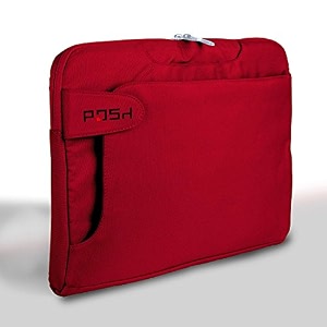posh sleek folio 13 - 135 inch laptop sleeve cover bag for surface book macbook pro air ultrabook notebook carrying case briefcases for 1234 1334 lenovo dell toshiba hp asus acer chromebook - scarlet red 