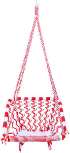 poshclub portable swing cotton rope jhula for living room balcony cotton large swing white red knock down