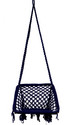 poshclub Portable Swing Cotton Rope Jhula for Living Room Balcony 120 Kg Cotton Large Swing (Clear, Black, Knock Down)