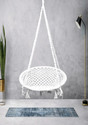 poshclub Portable Swing Cotton Rope Jhula for Living Room Balcony 120 Kg Cotton Large Swing (White, Knock Down)