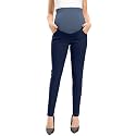 POSHGLAM Women's Maternity Pants Casual Work Pull-on Stretch Comfy Skinny Pregnancy Pants with Pockets