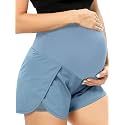 POSHGLAM Women‘s Maternity Shorts Over Belly Workout Running Casual Summer Pregnancy Shorts
