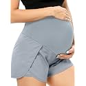 POSHGLAM Women‘s Maternity Shorts Over Belly Workout Running Casual Summer Pregnancy Shorts