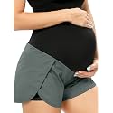 POSHGLAM Women‘s Maternity Shorts Over Belly Workout Running Casual Summer Pregnancy Shorts