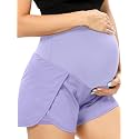 POSHGLAM Women‘s Maternity Shorts Over Belly Workout Running Casual Summer Pregnancy Shorts