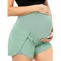POSHGLAM Women‘s Maternity Shorts Over Belly Workout Running Casual Summer Pregnancy Shorts