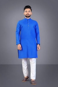 poshside men cotton blend kurta pyjama set