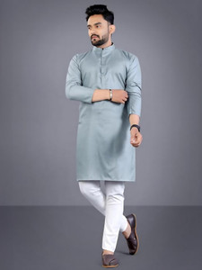 poshside men cotton blend kurta pyjama set