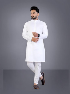 poshside men cotton blend kurta pyjama set