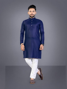 poshside men cotton blend kurta pyjama set