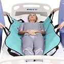 Positioning Bed Pad with Reinforced Handles 43" x 36" Patient Transfer Sheet Aid Assistant for Body Lifting, Turning, Repositioning, for Elderly, Incontinence, Caregiver, Aqua Blue