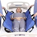 Positioning Bed Pad with Reinforced Handles 43" x 36" Patient Transfer Sheet Aid Assistant for Body Lifting, Turning, Repositioning, for Elderly, Incontinence, Caregiver, Blue