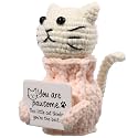 Positive Crochet Cat Animals Mothers Day Gifts Teacher Women Coworker Gifts for Women Sister Daughter Kid – “You are Pawsome” Emotional Inspirational Support Birthday Thank You Gift