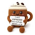 Positive Crochet Espresso Cup, Birthday Gift for Her Girlfriend Boyfriend